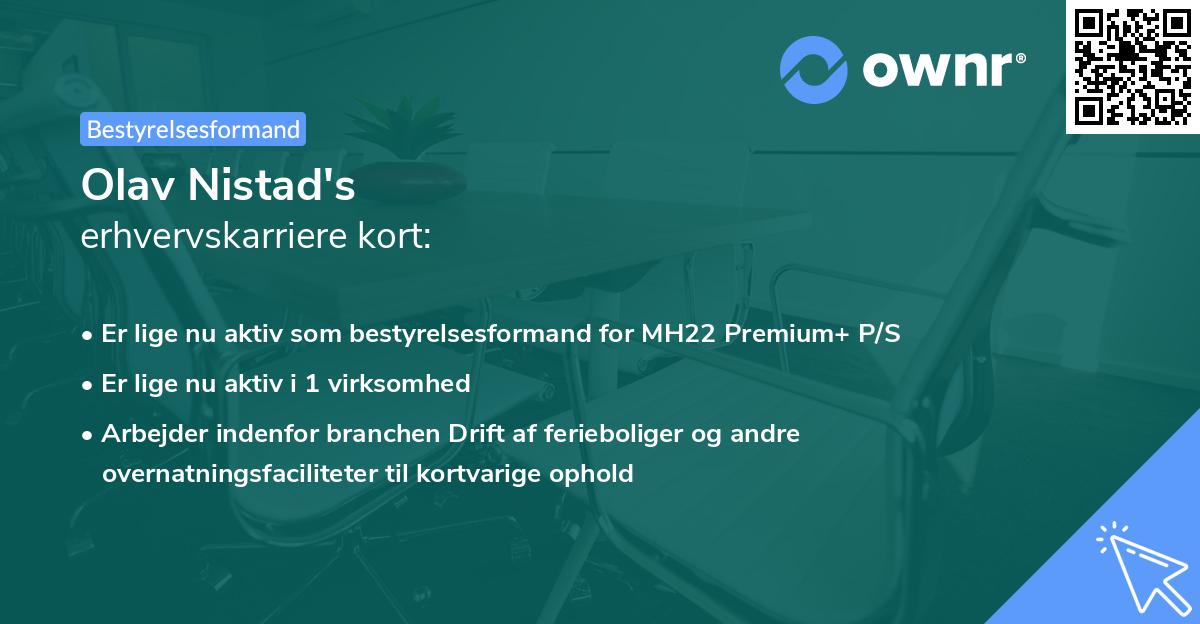 Olav Nistad's erhvervskarriere kort