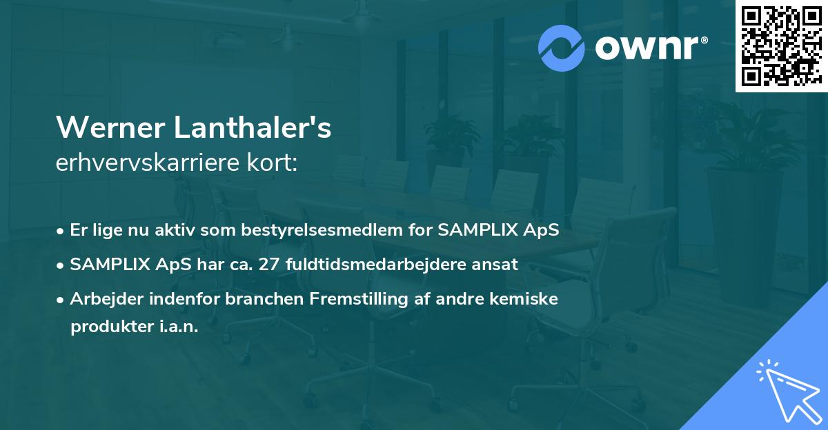 Werner Lanthaler's erhvervskarriere kort