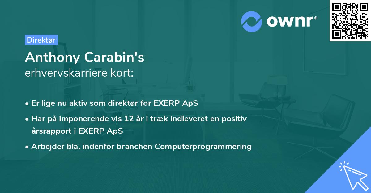 Anthony Carabin's erhvervskarriere kort