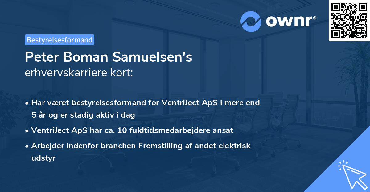 Peter Boman Samuelsen's erhvervskarriere kort