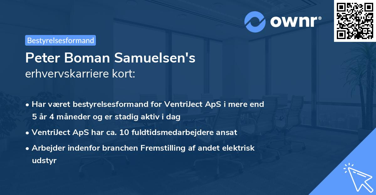 Peter Boman Samuelsen's erhvervskarriere kort