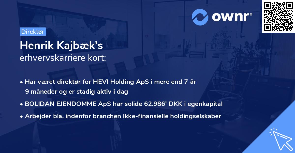 Henrik Kajbæk's erhvervskarriere kort