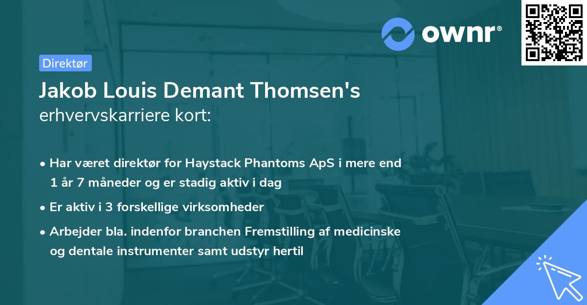 Jakob Louis Demant Thomsen's erhvervskarriere kort
