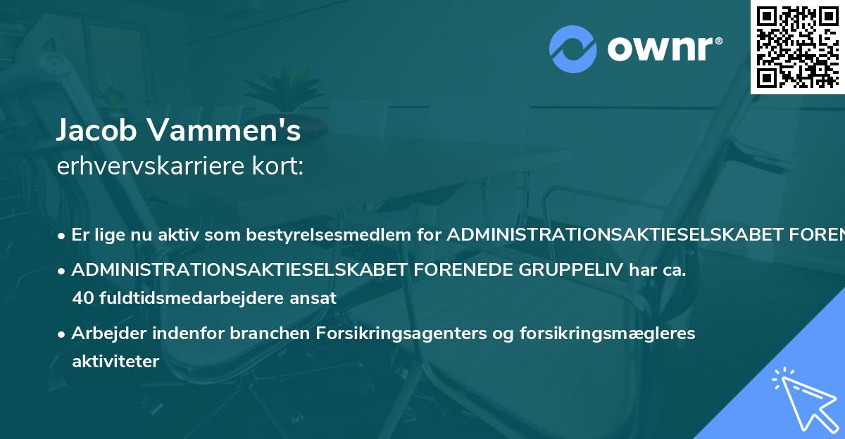 Jacob Vammen's erhvervskarriere kort