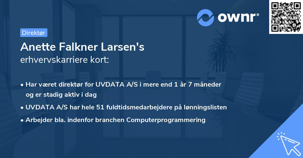 Anette Falkner Larsen's erhvervskarriere kort