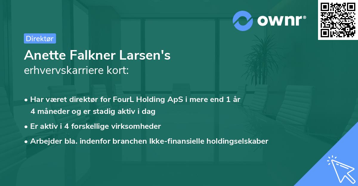 Anette Falkner Larsen's erhvervskarriere kort