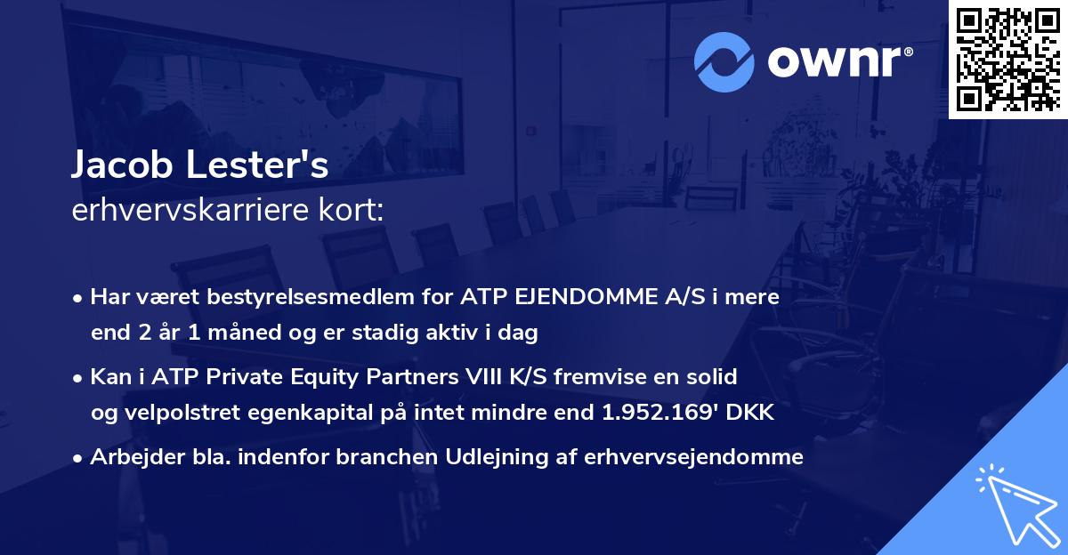 Jacob Lester's erhvervskarriere kort