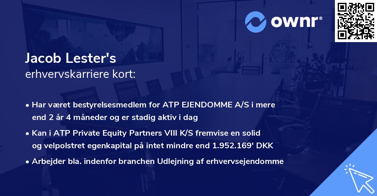 Jacob Lester's erhvervskarriere kort