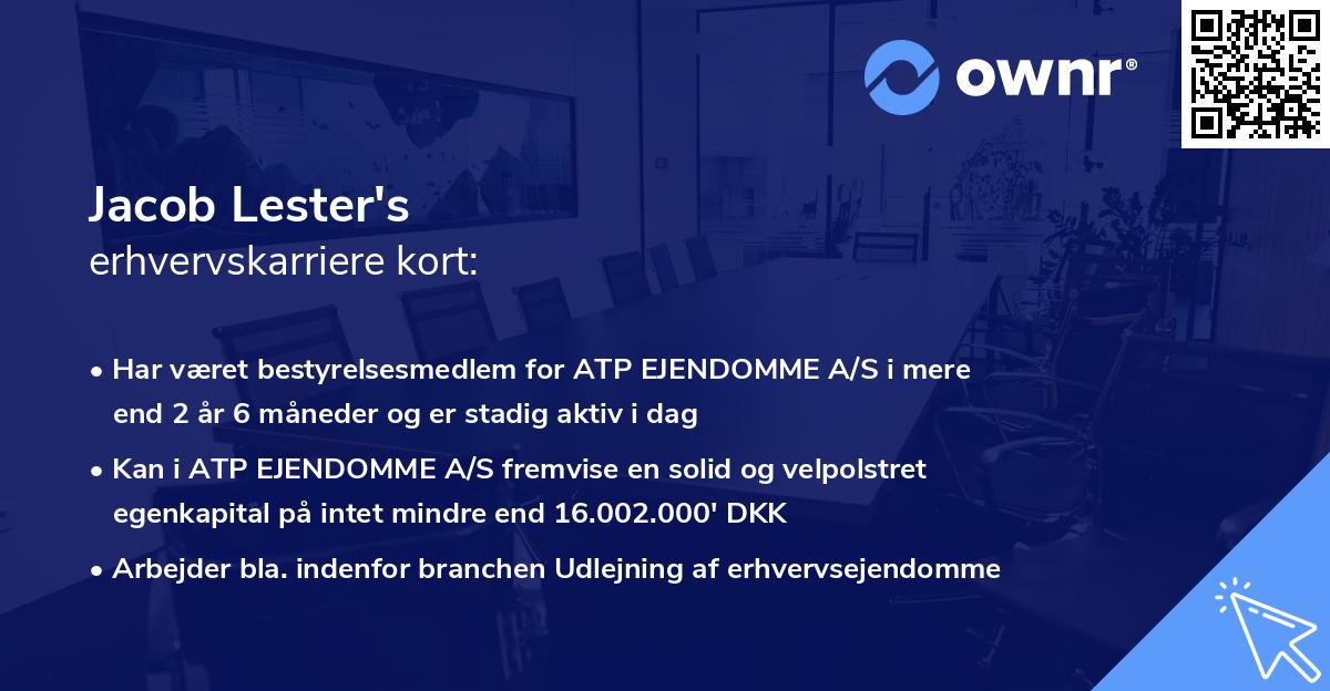 Jacob Lester's erhvervskarriere kort