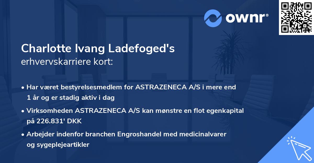 Charlotte Ivang Ladefoged's erhvervskarriere kort