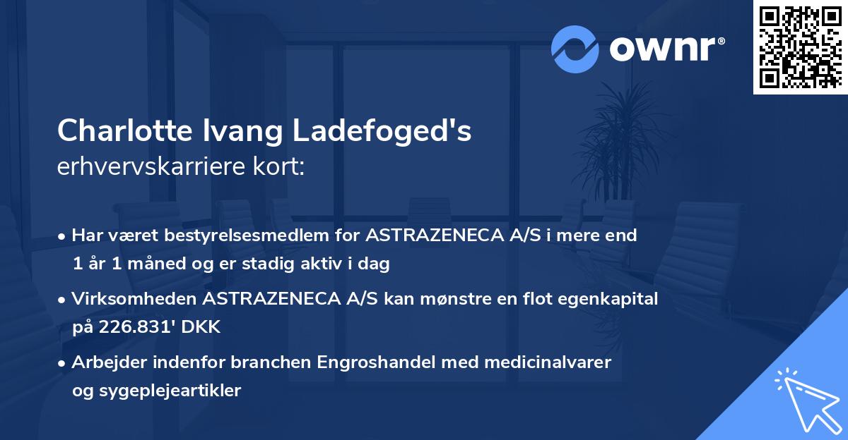 Charlotte Ivang Ladefoged's erhvervskarriere kort