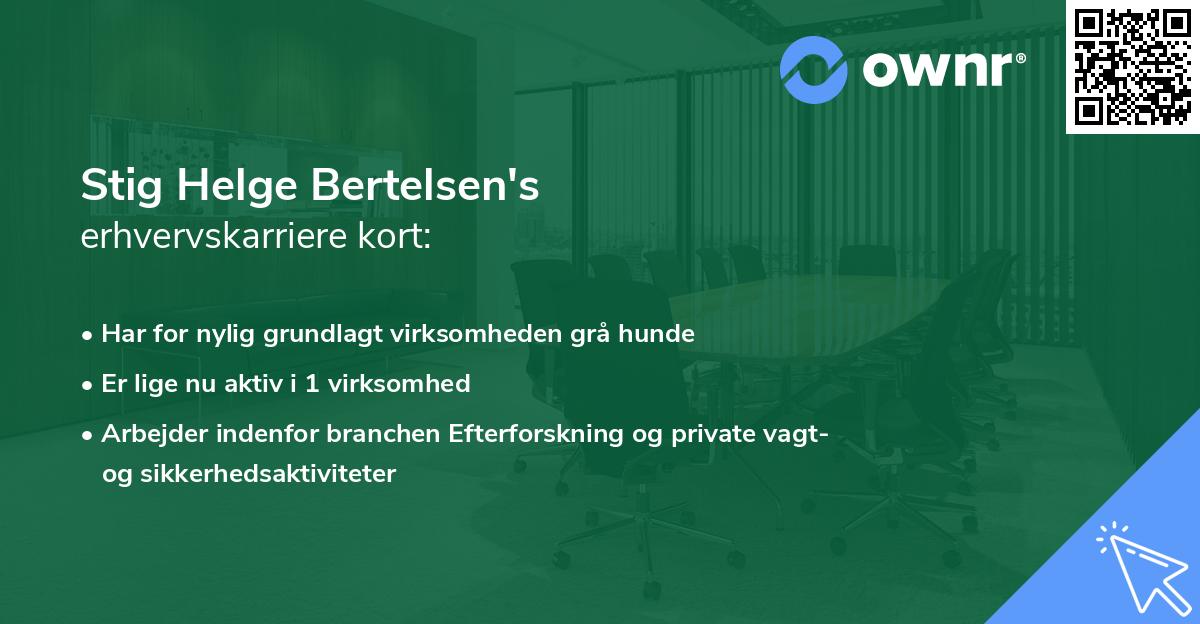 Stig Helge Bertelsen's erhvervskarriere kort