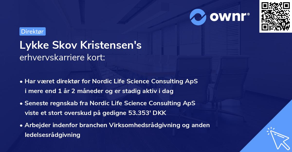 Lykke Skov Kristensen's erhvervskarriere kort