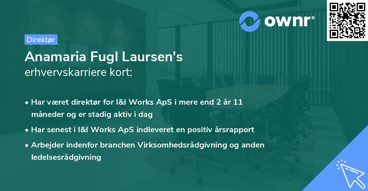 Anamaria Fugl Laursen's erhvervskarriere kort