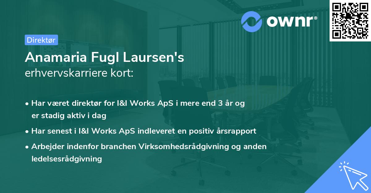 Anamaria Fugl Laursen's erhvervskarriere kort