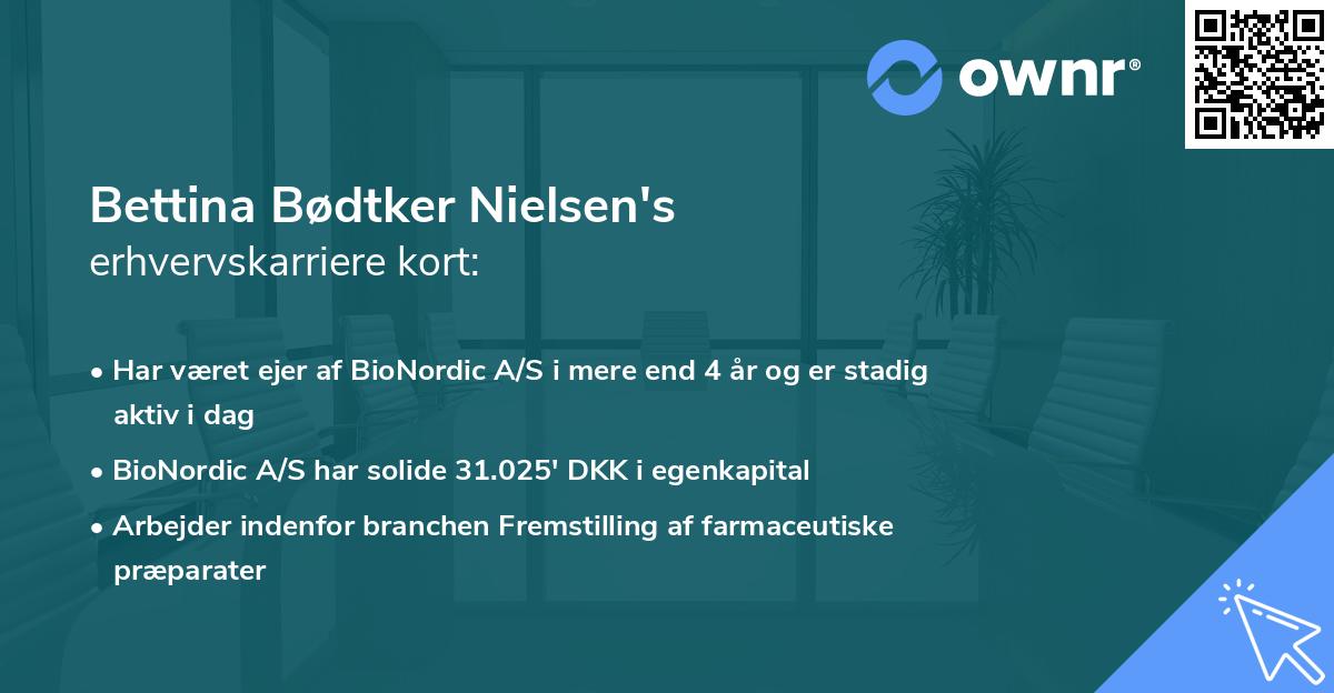 Bettina Bødtker Nielsen's erhvervskarriere kort