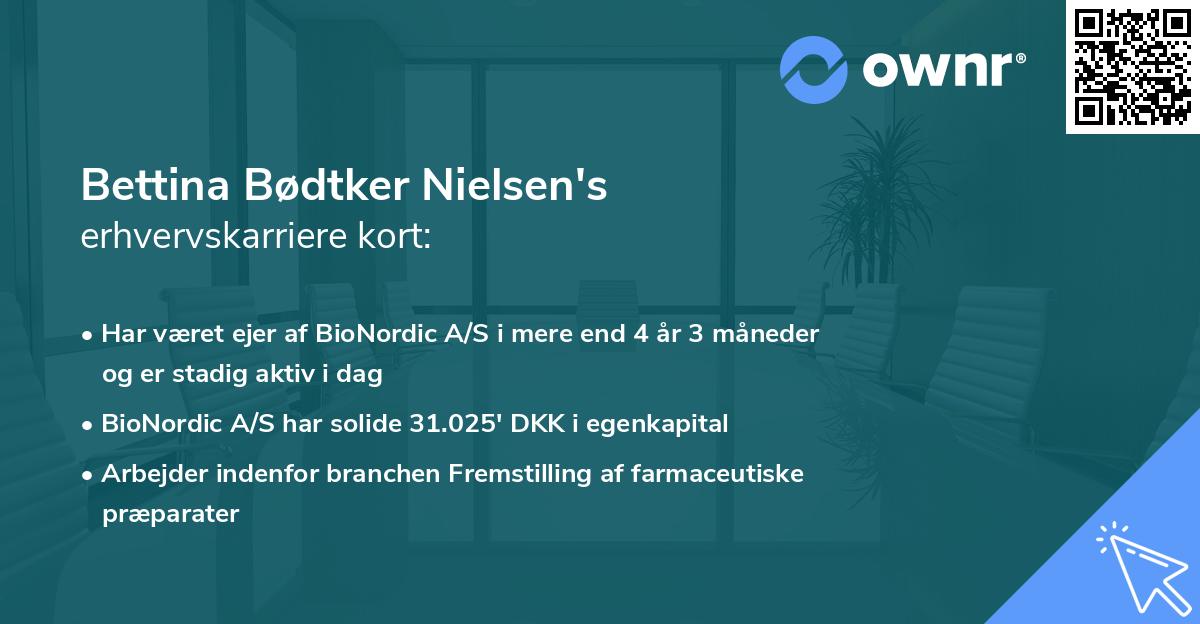 Bettina Bødtker Nielsen's erhvervskarriere kort