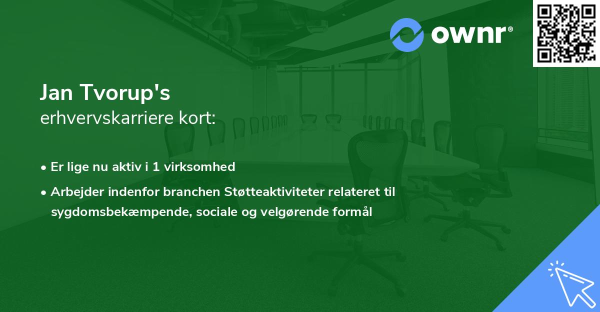 Jan Tvorup's erhvervskarriere kort
