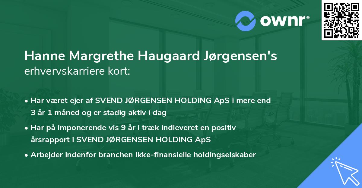 Hanne Margrethe Haugaard Jørgensen's erhvervskarriere kort