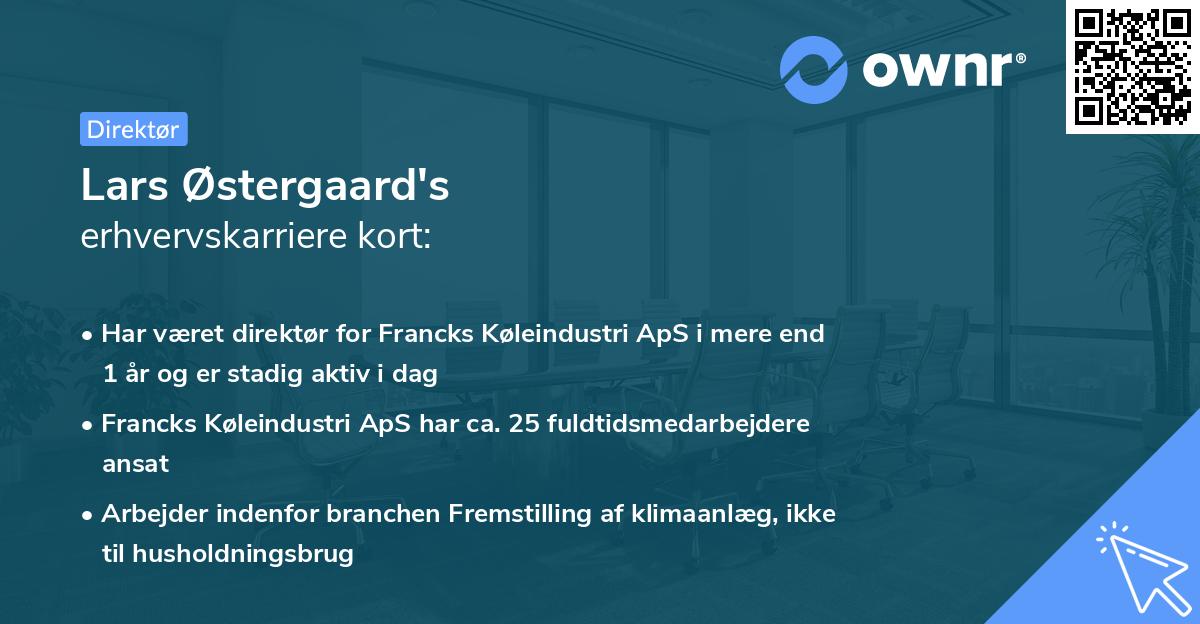 Lars Østergaard's erhvervskarriere kort