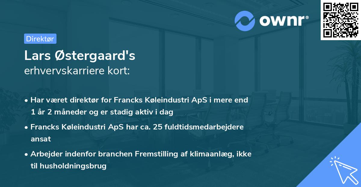 Lars Østergaard's erhvervskarriere kort