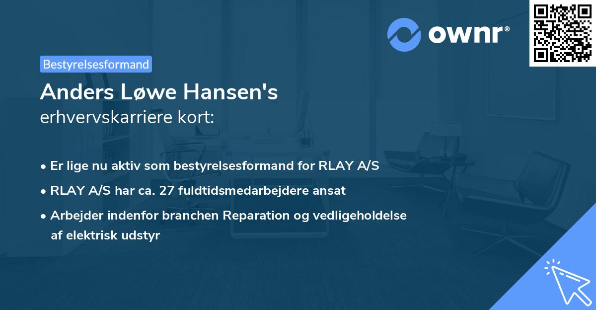 Anders Løwe Hansen's erhvervskarriere kort