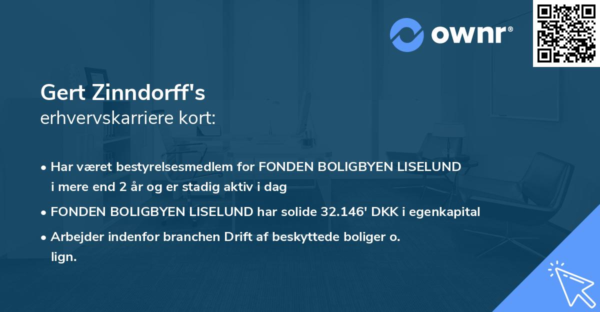 Gert Zinndorff's erhvervskarriere kort