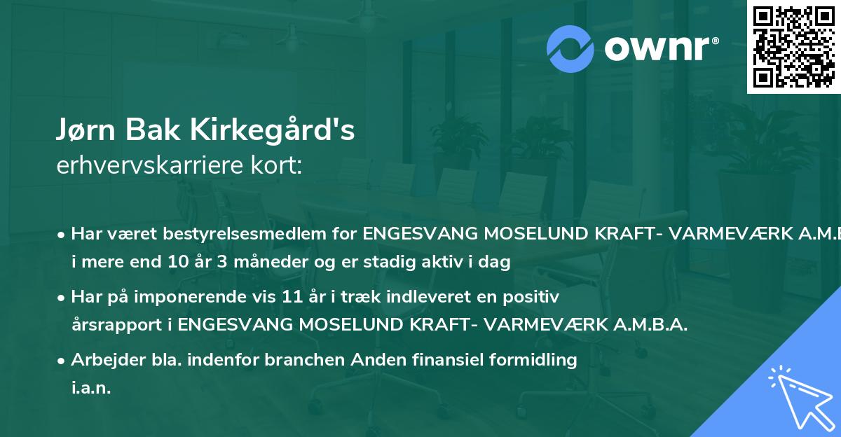 Jørn Bak Kirkegård's erhvervskarriere kort