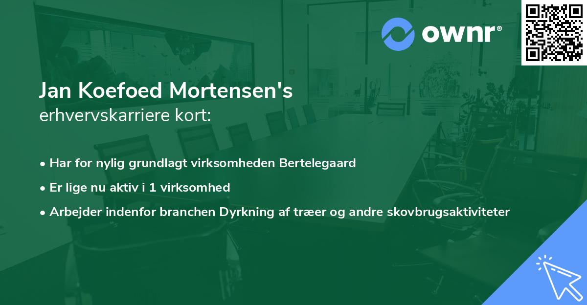 Jan Koefoed Mortensen's erhvervskarriere kort