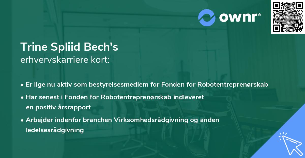Trine Spliid Bech's erhvervskarriere kort