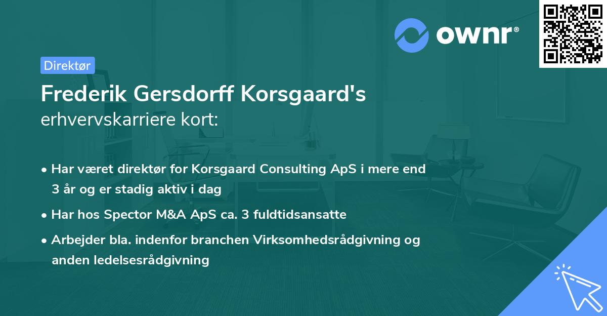 Frederik Gersdorff Korsgaard's erhvervskarriere kort