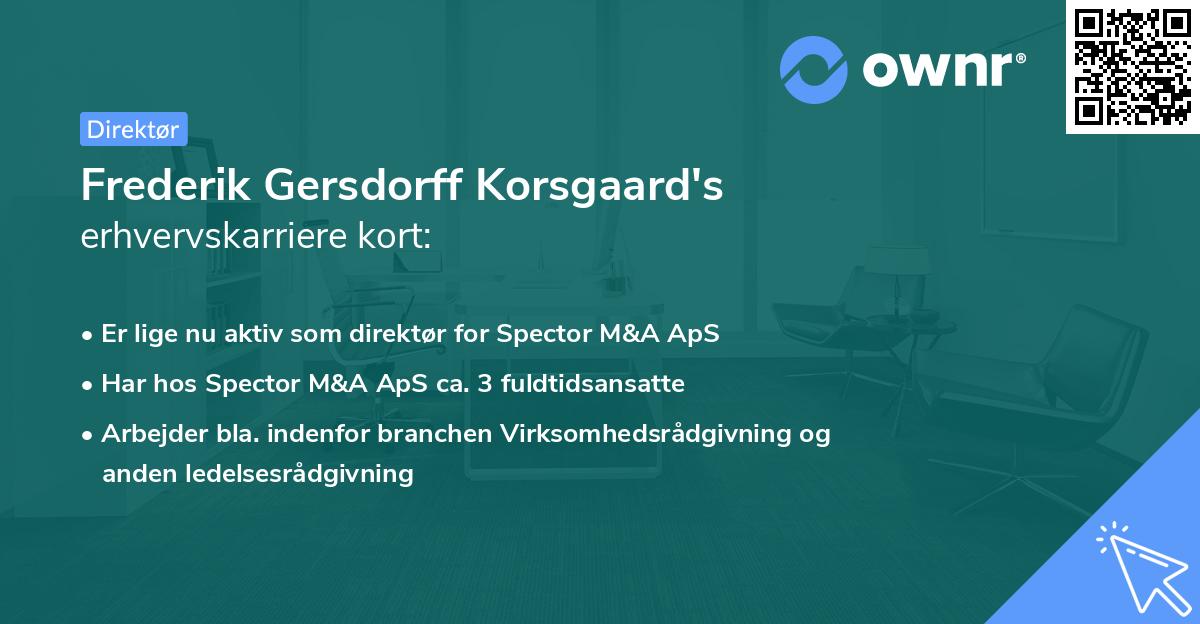 Frederik Gersdorff Korsgaard's erhvervskarriere kort