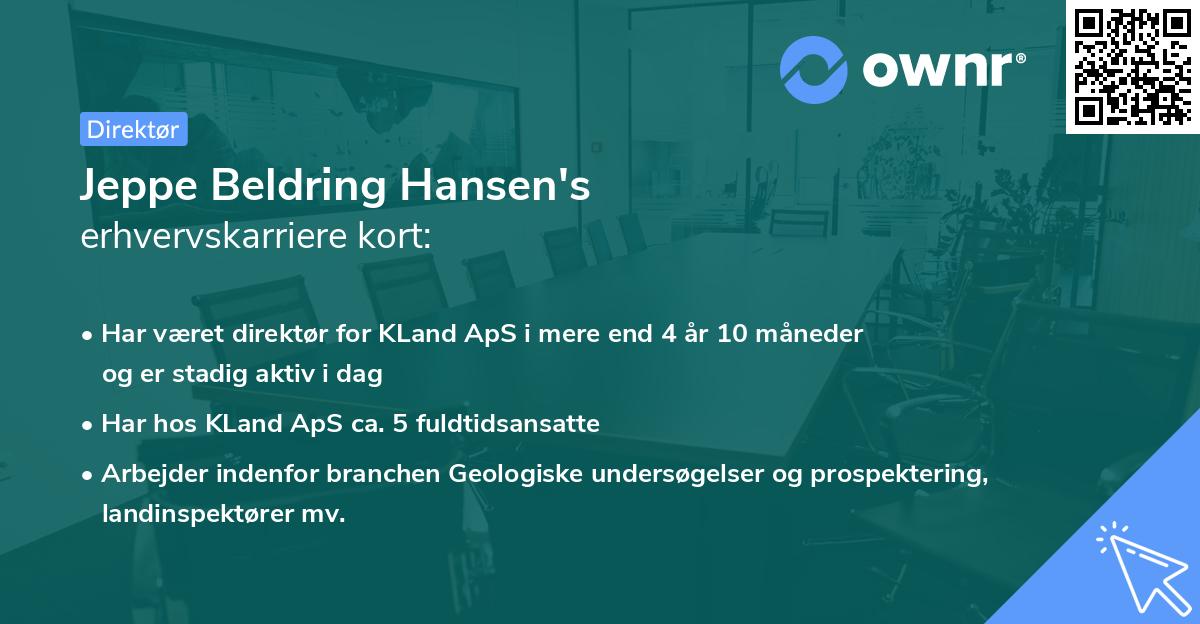 Jeppe Beldring Hansen's erhvervskarriere kort