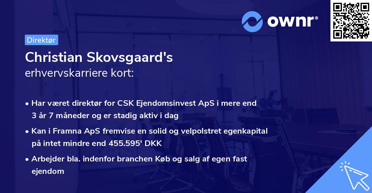 Christian Skovsgaard's erhvervskarriere kort