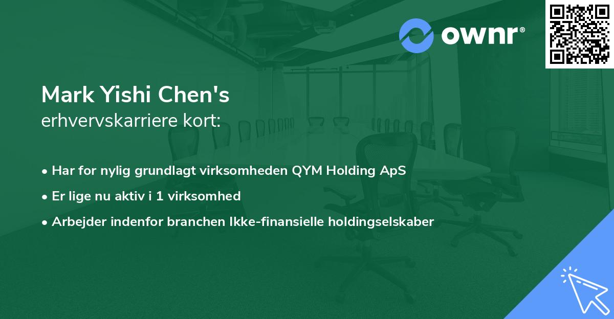 Mark Yishi Chen's erhvervskarriere kort