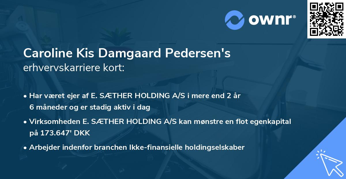 Caroline Kis Damgaard Pedersen's erhvervskarriere kort