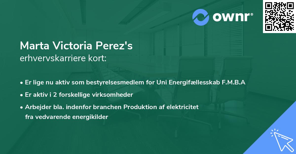 Marta Victoria Perez's erhvervskarriere kort