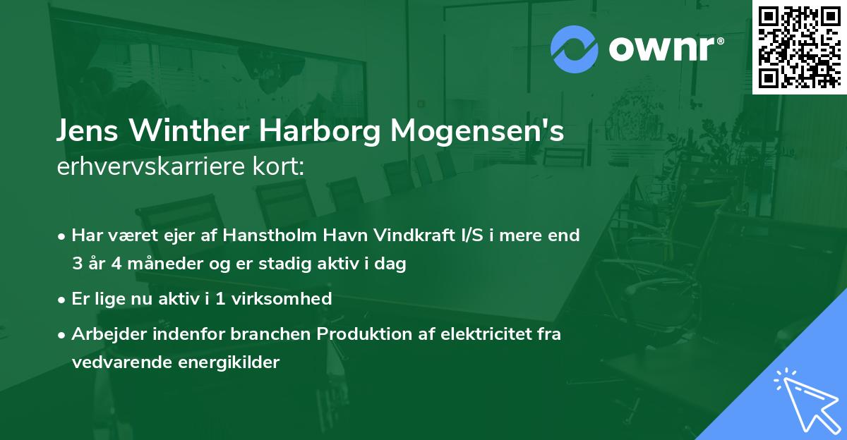 Jens Winther Harborg Mogensen's erhvervskarriere kort
