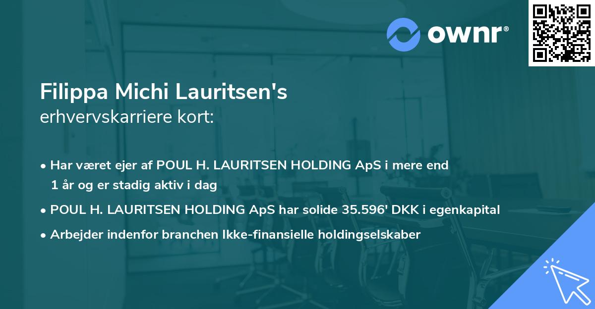 Filippa Michi Lauritsen's erhvervskarriere kort