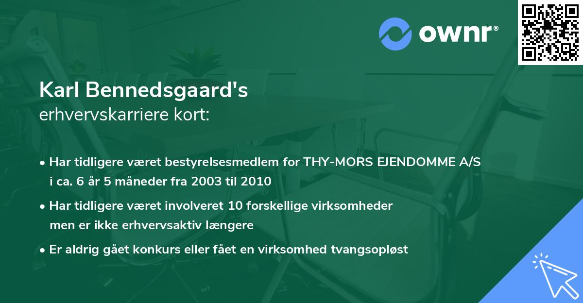 Karl Bennedsgaard's erhvervskarriere kort