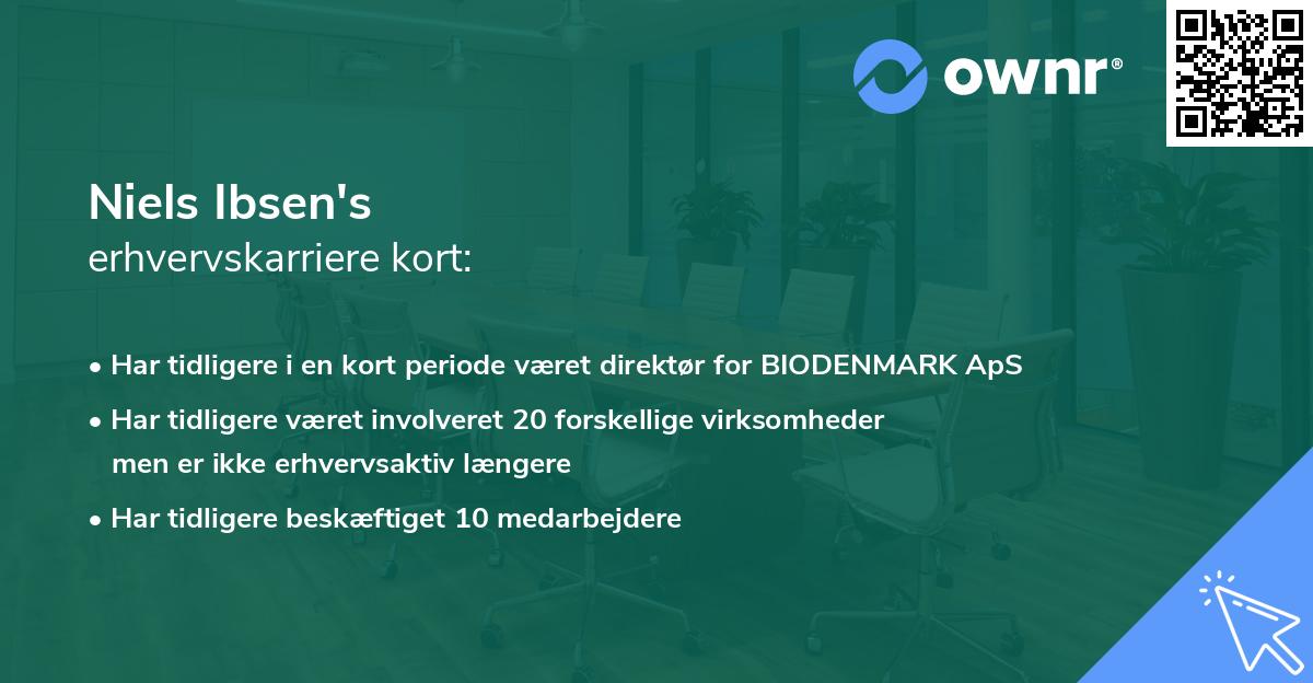 Niels Ibsen's erhvervskarriere kort