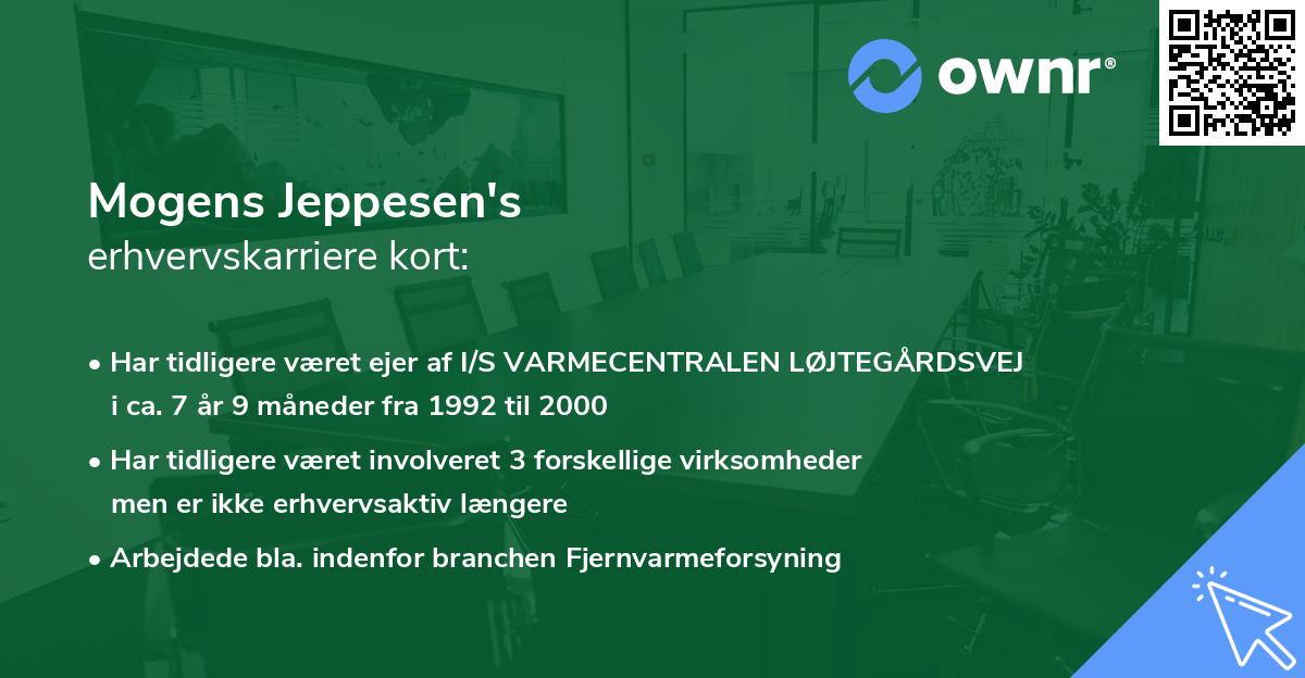 Mogens Jeppesen's erhvervskarriere kort