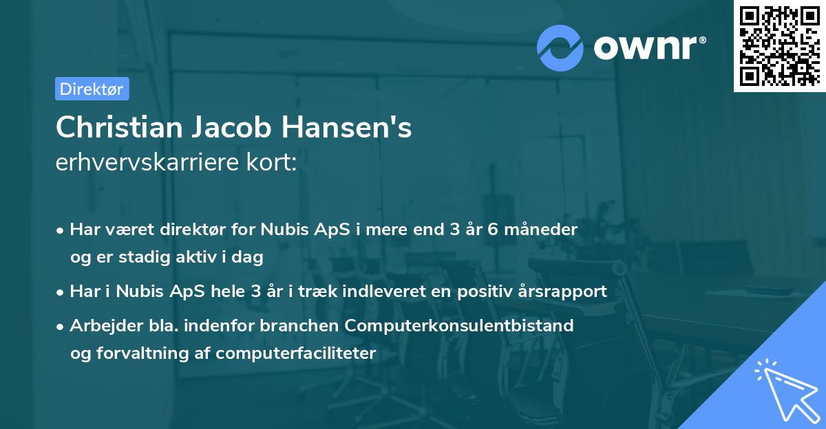 Christian Jacob Hansen's erhvervskarriere kort