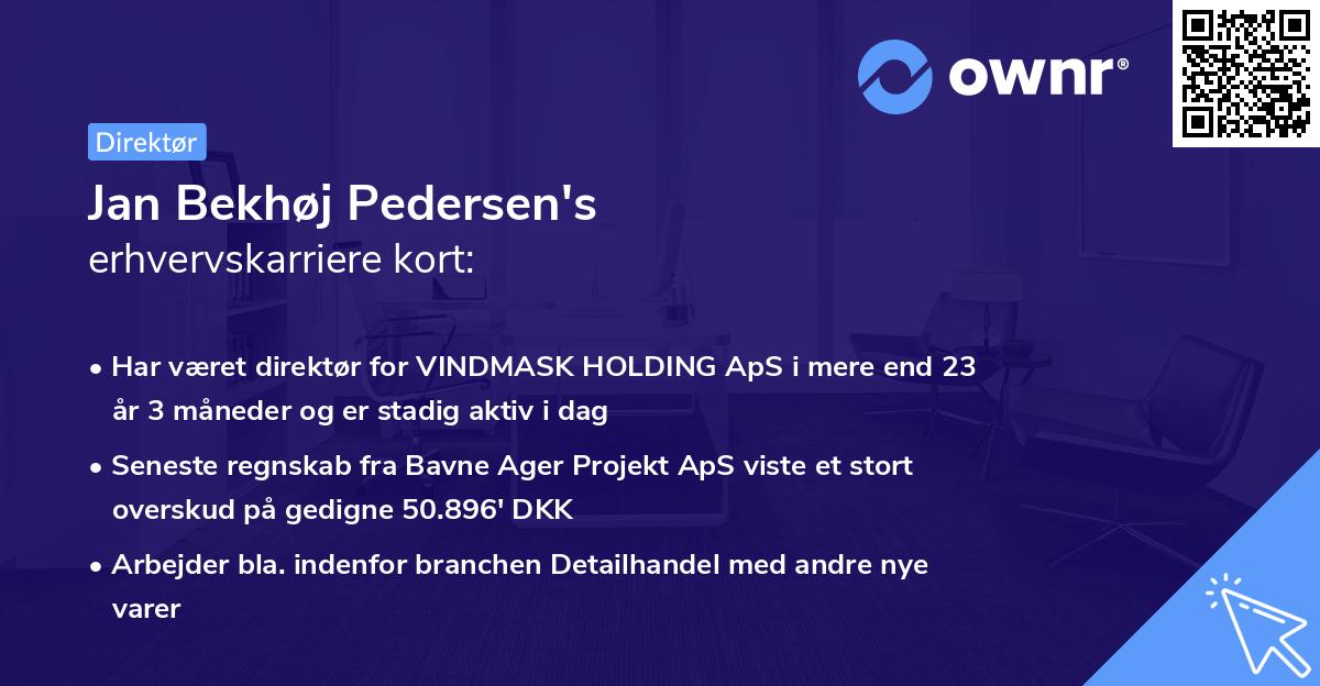 Jan Bekhøj Pedersen's erhvervskarriere kort