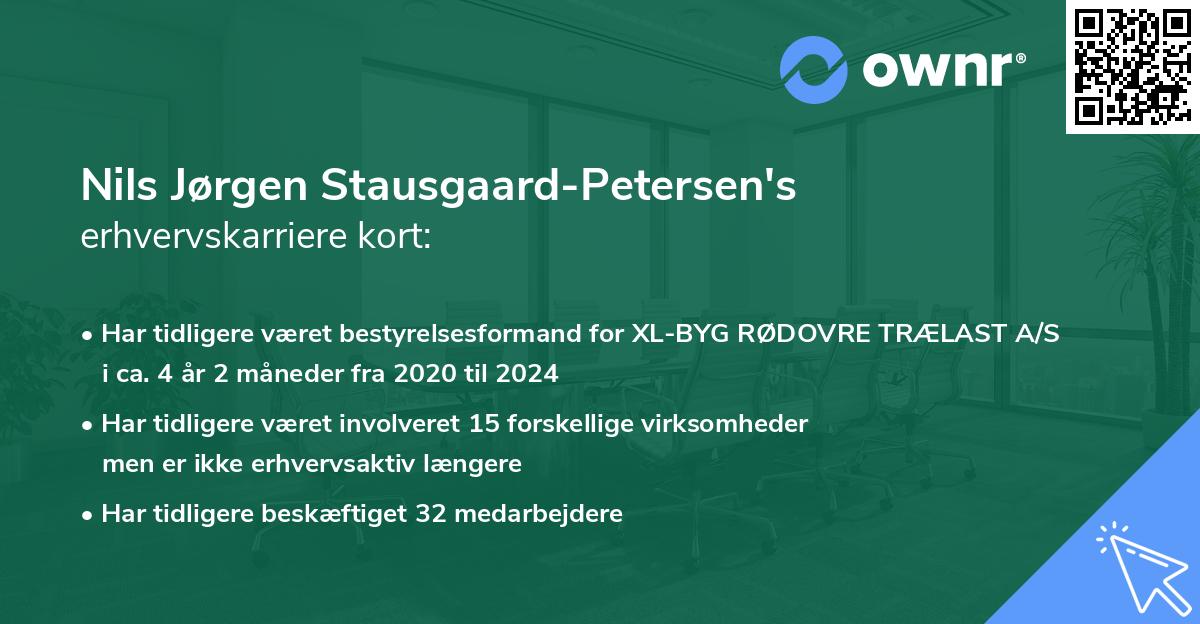Nils Jørgen Stausgaard-Petersen's erhvervskarriere kort
