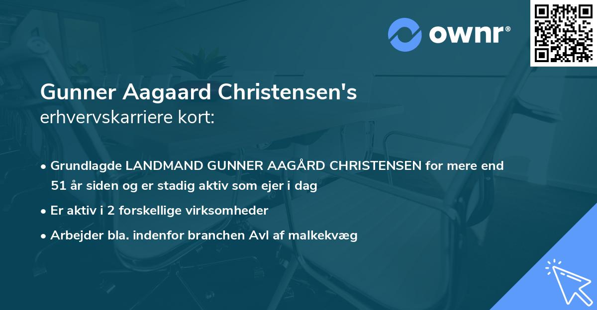 Gunner Aagaard Christensen's erhvervskarriere kort