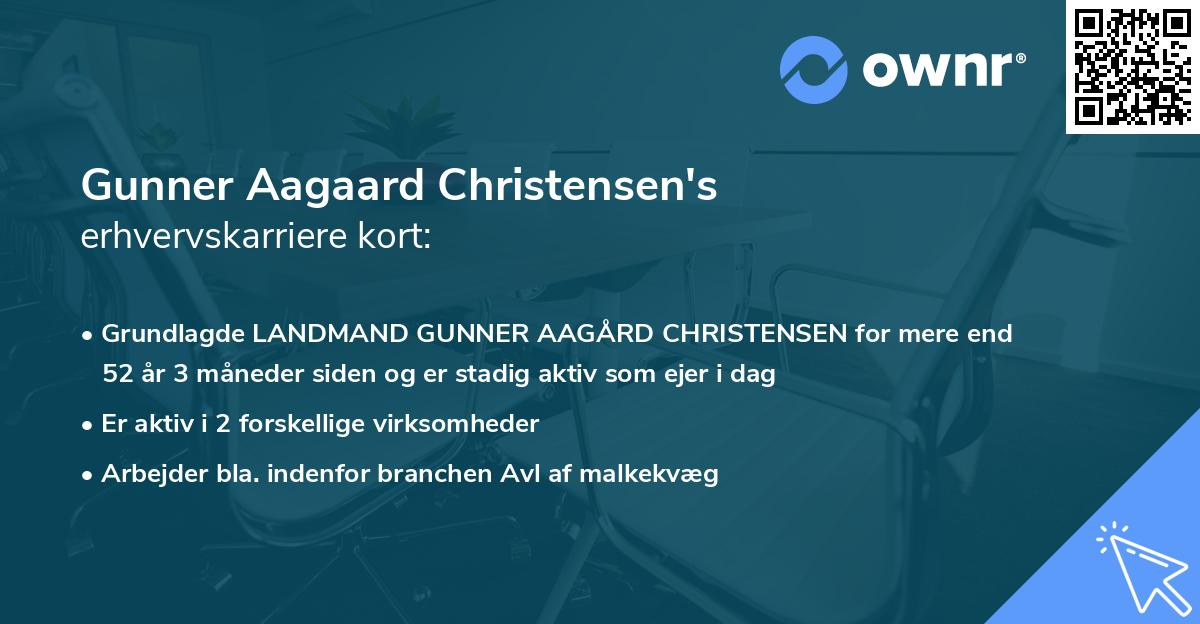 Gunner Aagaard Christensen's erhvervskarriere kort