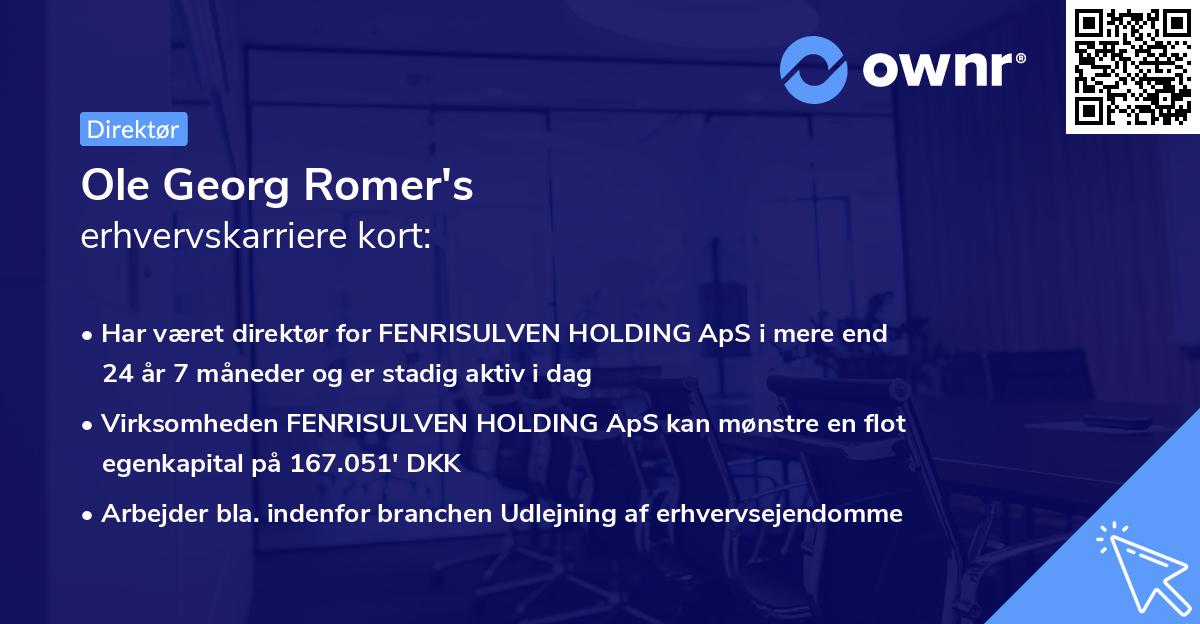 Ole Georg Romer's erhvervskarriere kort