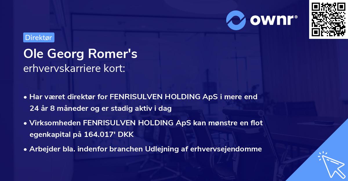 Ole Georg Romer's erhvervskarriere kort