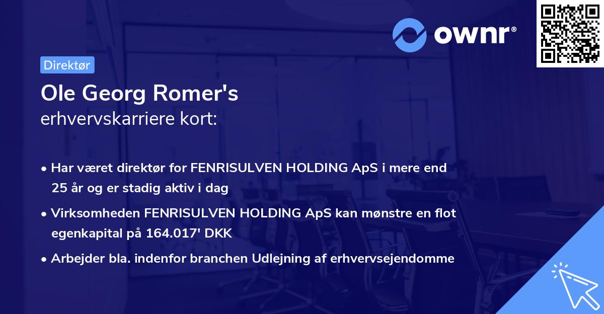 Ole Georg Romer's erhvervskarriere kort